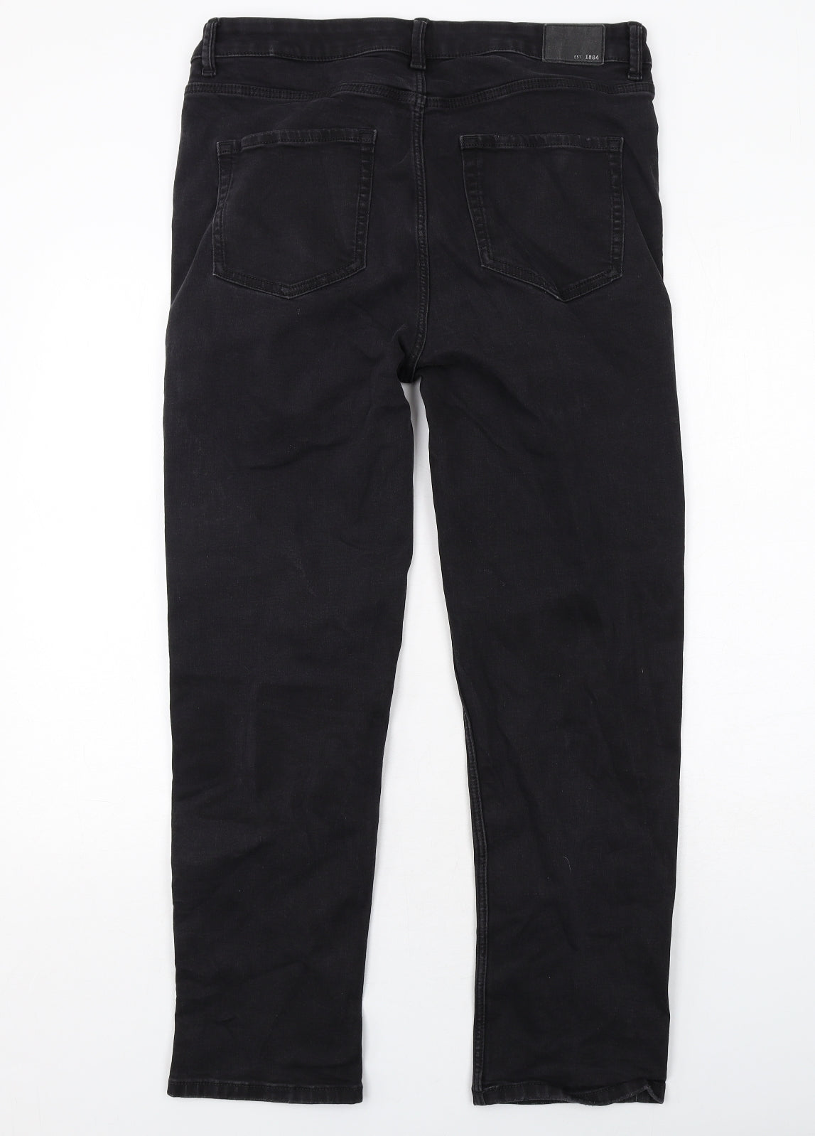 Marks and Spencer Womens Black Cotton Skinny Jeans Size 16 Regular Zip