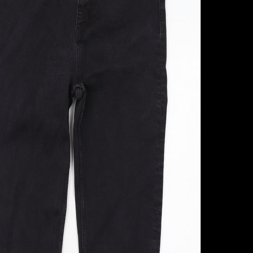 Marks and Spencer Womens Black Cotton Skinny Jeans Size 16 Regular Zip