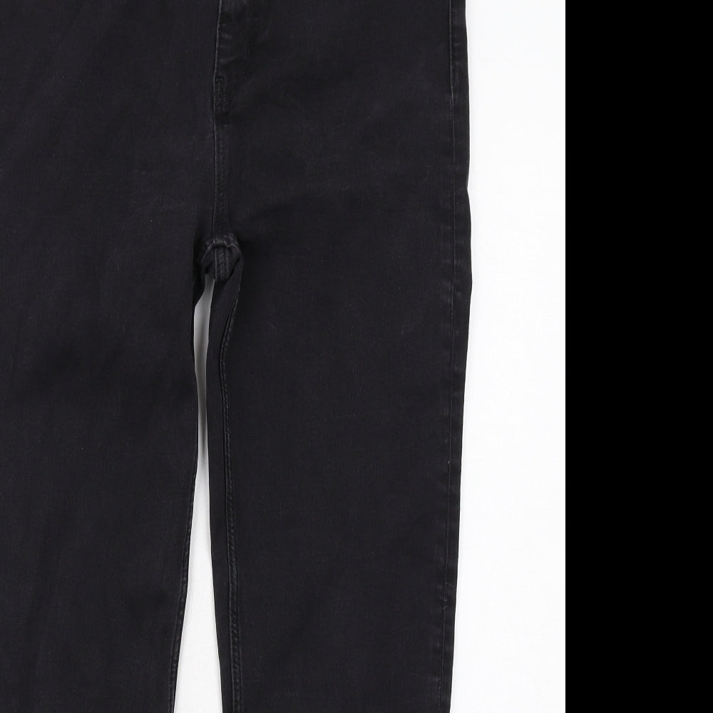 Marks and Spencer Womens Black Cotton Skinny Jeans Size 16 Regular Zip
