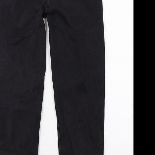 Marks and Spencer Womens Black Cotton Skinny Jeans Size 16 Regular Zip