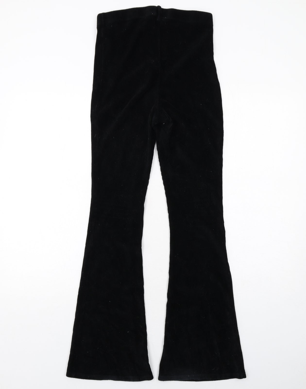 Topshop Womens Black Cotton Trousers Size 12 Regular Zip