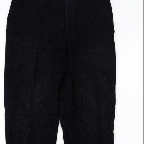 Marks and Spencer Mens Blue Cotton Trousers Size 34 in L31 in Regular Zip
