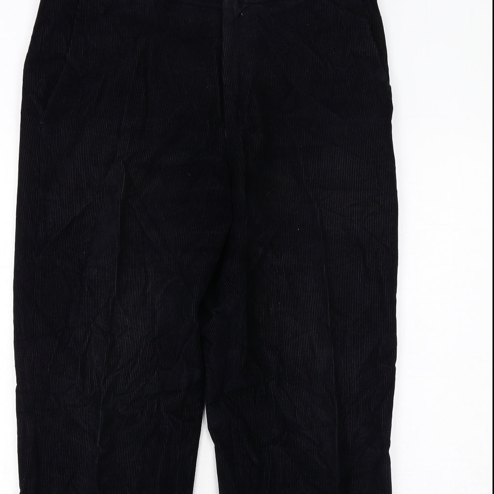 Marks and Spencer Mens Blue Cotton Trousers Size 34 in L31 in Regular Zip