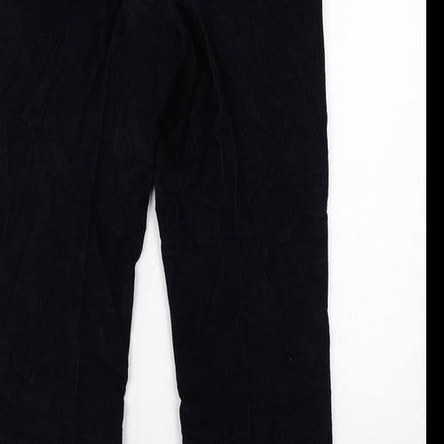 Marks and Spencer Mens Blue Cotton Trousers Size 34 in L31 in Regular Zip