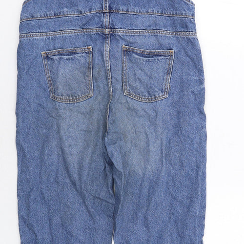 NEXT Girls Blue Cotton Dungaree One-Piece Size 11 Years Button