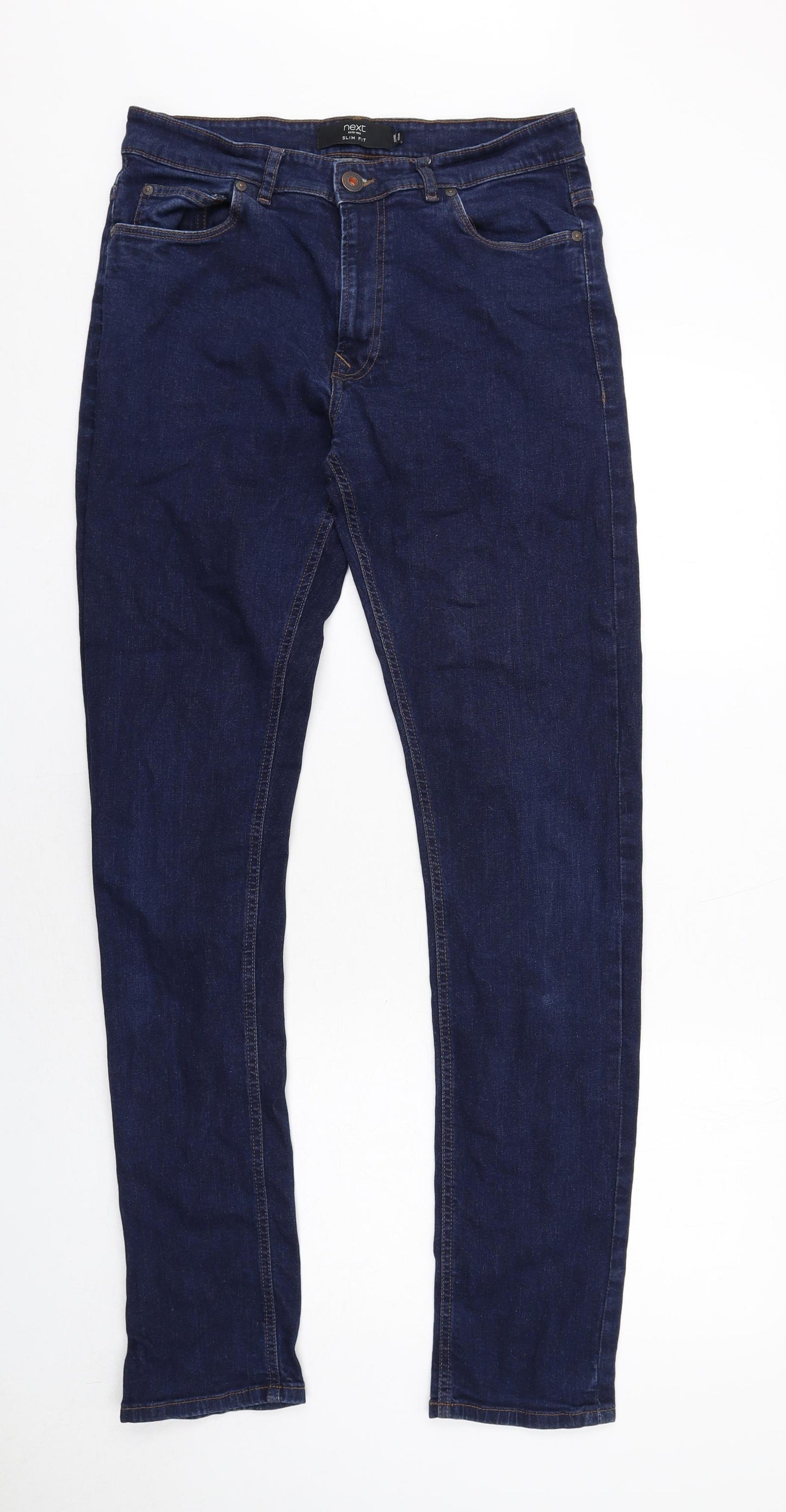 NEXT Mens Blue Cotton Skinny Jeans Size 32 in Regular Zip