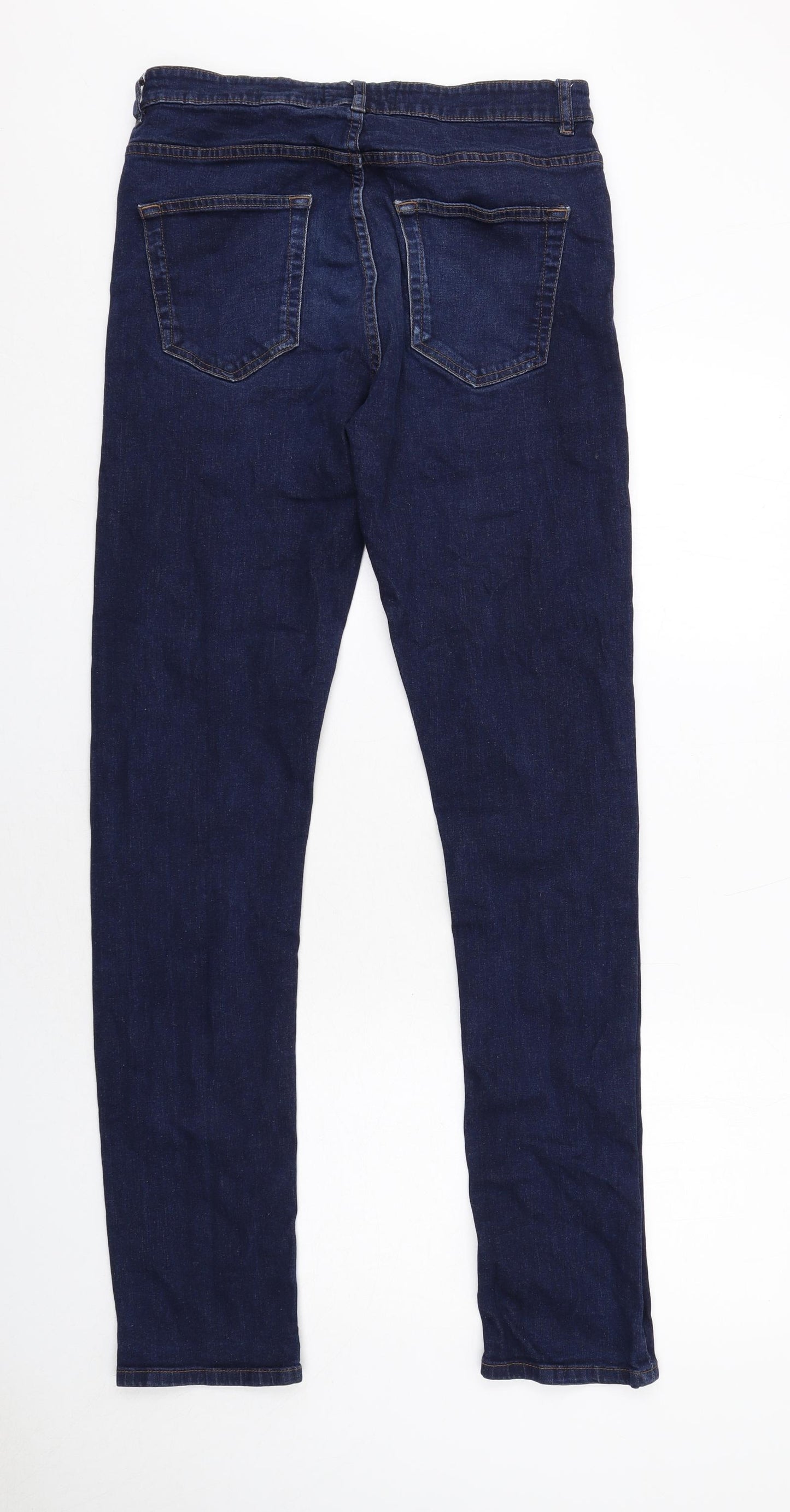 NEXT Mens Blue Cotton Skinny Jeans Size 32 in Regular Zip