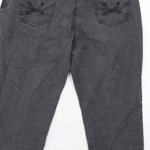 Marks and Spencer Womens Grey Cotton Skinny Jeans Size 16 Regular Zip