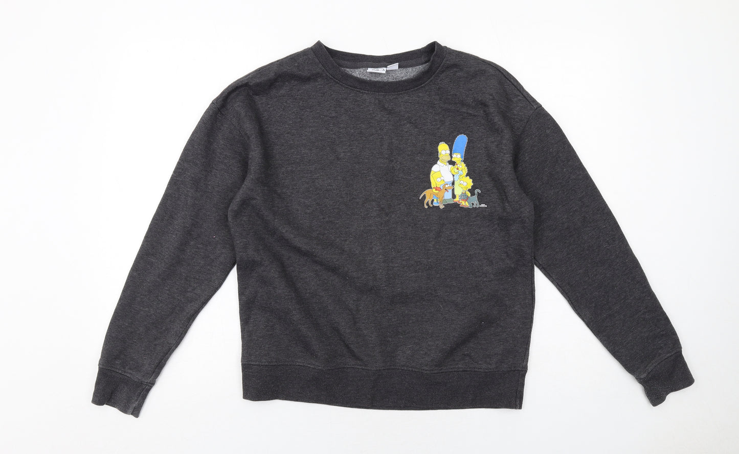 The Simpsons Womens Grey Polyester Pullover Sweatshirt Size XS Pullover