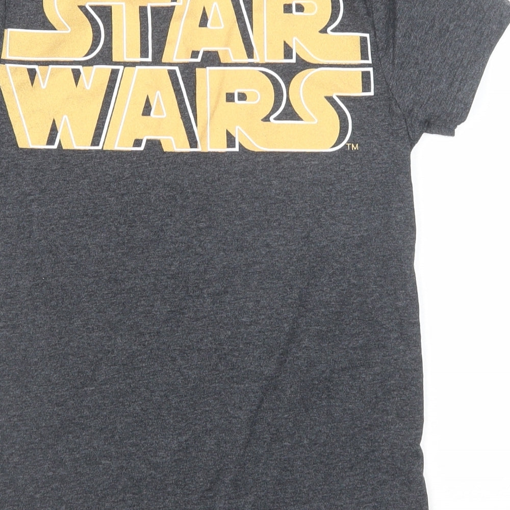Star Wars Boys Grey Cotton Basic T-Shirt Size 7-8 Years Round Neck Pullover - Star Wars Storm Trooper