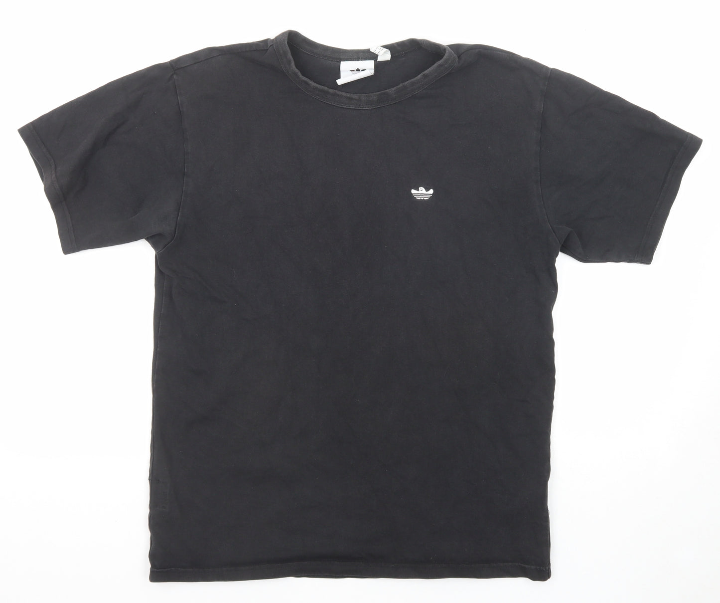 adidas Mens Black Cotton T-Shirt Size M Round Neck