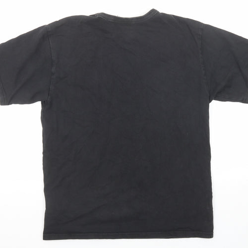 adidas Mens Black Cotton T-Shirt Size M Round Neck