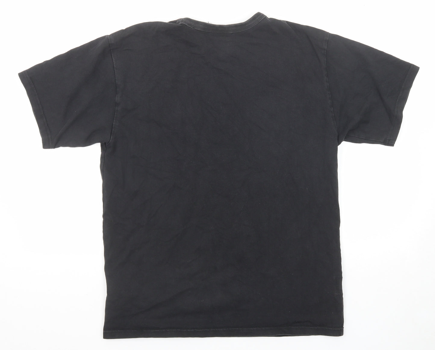 adidas Mens Black Cotton T-Shirt Size M Round Neck