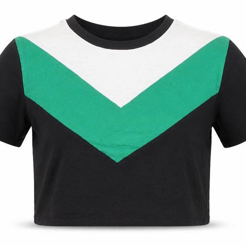 Divided by H&M Womens Black Colourblock Cotton Basic T-Shirt Size XS Round Neck