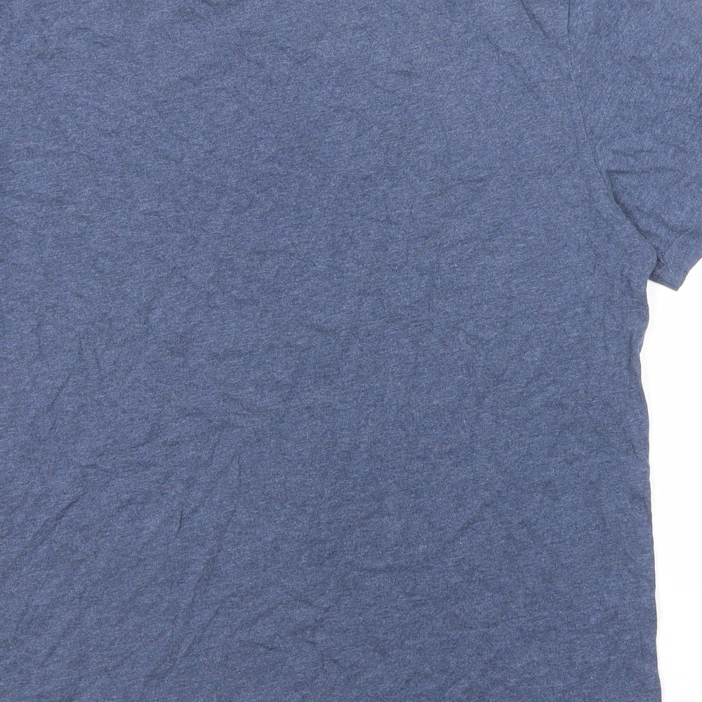 Marks and Spencer Mens Blue Cotton T-Shirt Size M Round Neck