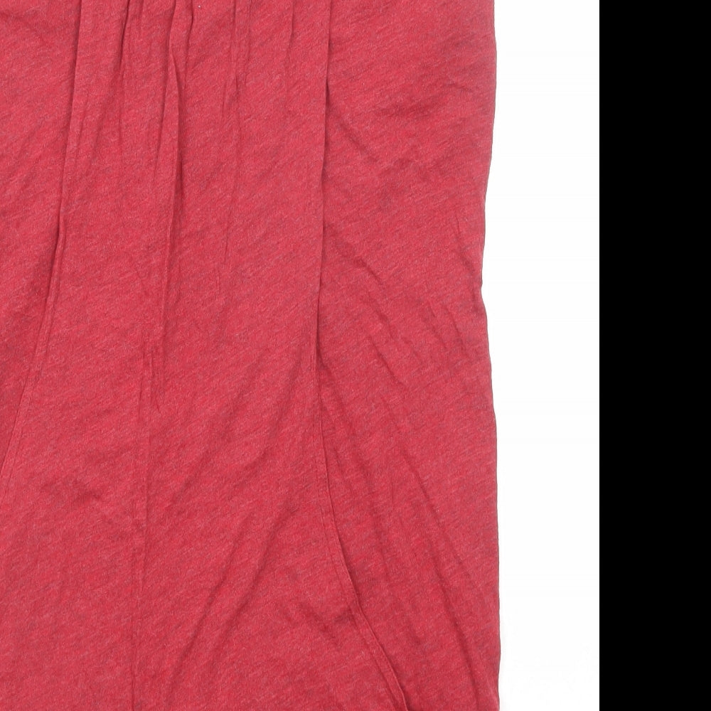 Bench Womens Red Cotton Basic T-Shirt Size XL Scoop Neck