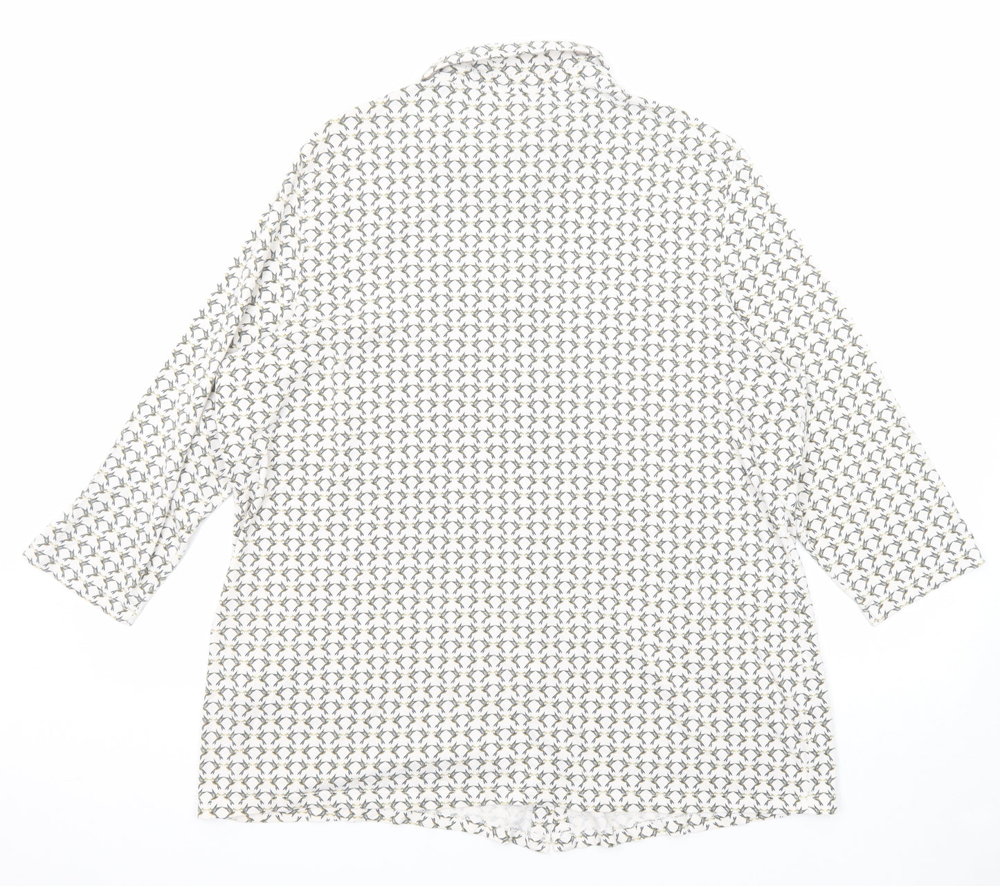 Gerry Weber Womens Ivory Geometric Cotton Basic Button-Up Size 20 Collared