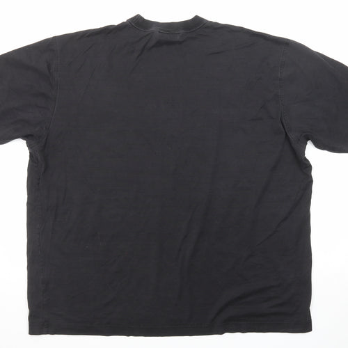Paul & Shark Mens Black Cotton T-Shirt Size 4XL Round Neck