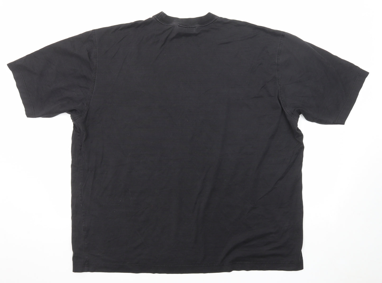 Paul & Shark Mens Black Cotton T-Shirt Size 4XL Round Neck