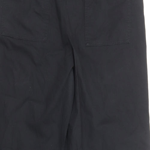 NEXT Womens Black Cotton Trousers Size 14 Regular Zip