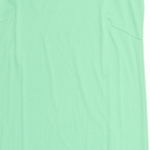Marks and Spencer Womens Green Polyester Tank Dress Size 14 Square Neck Pullover