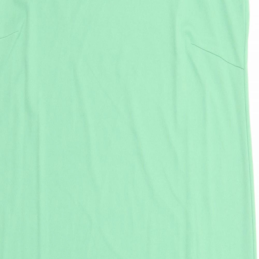 Marks and Spencer Womens Green Polyester Tank Dress Size 14 Square Neck Pullover