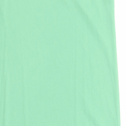 Marks and Spencer Womens Green Polyester Tank Dress Size 14 Square Neck Pullover
