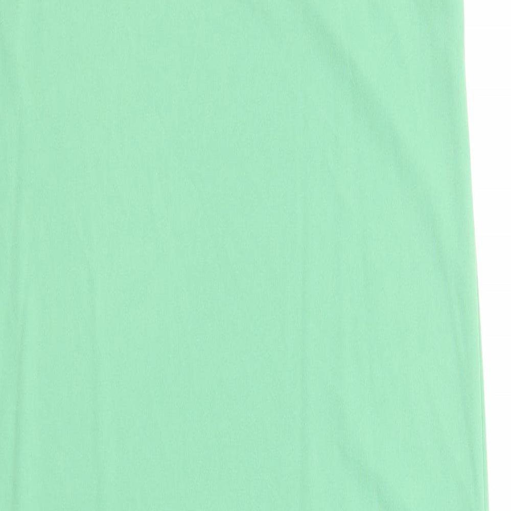 Marks and Spencer Womens Green Polyester Tank Dress Size 14 Square Neck Pullover