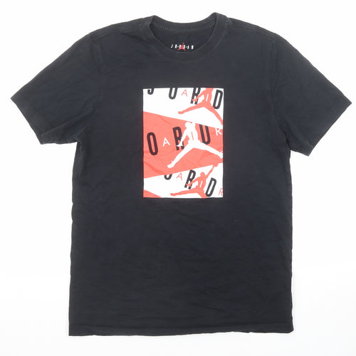 Jordan Mens Black Cotton T-Shirt Size M Round Neck
