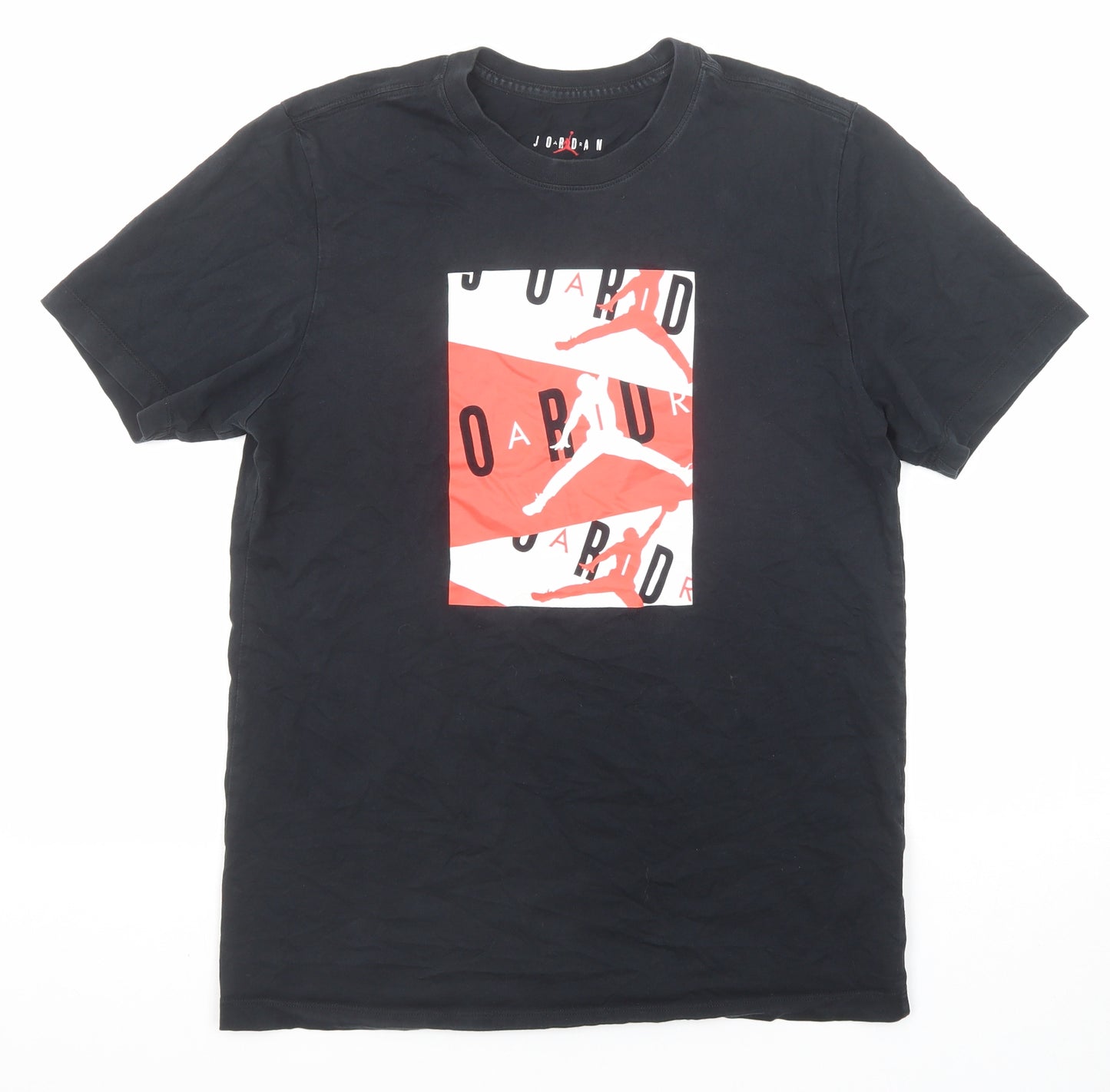 Jordan Mens Black Cotton T-Shirt Size M Round Neck