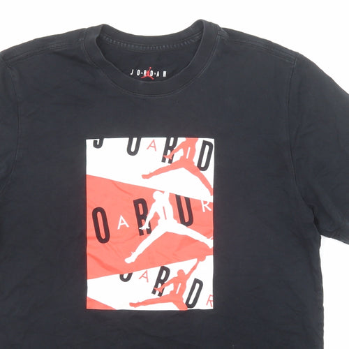 Jordan Mens Black Cotton T-Shirt Size M Round Neck