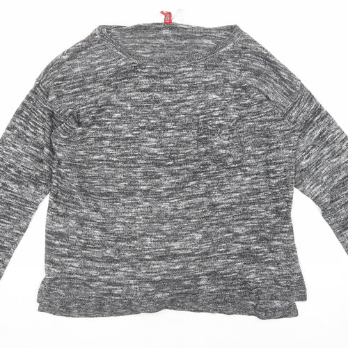 Divided by H&M Womens Black Boat Neck Polyester Pullover Jumper Size M