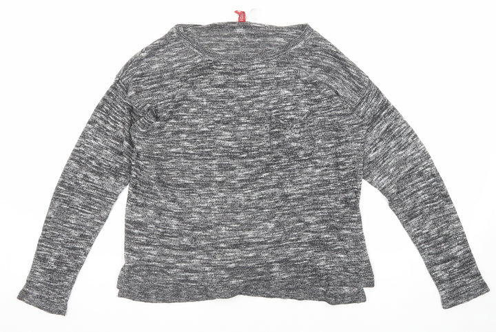Divided by H&M Womens Black Boat Neck Polyester Pullover Jumper Size M