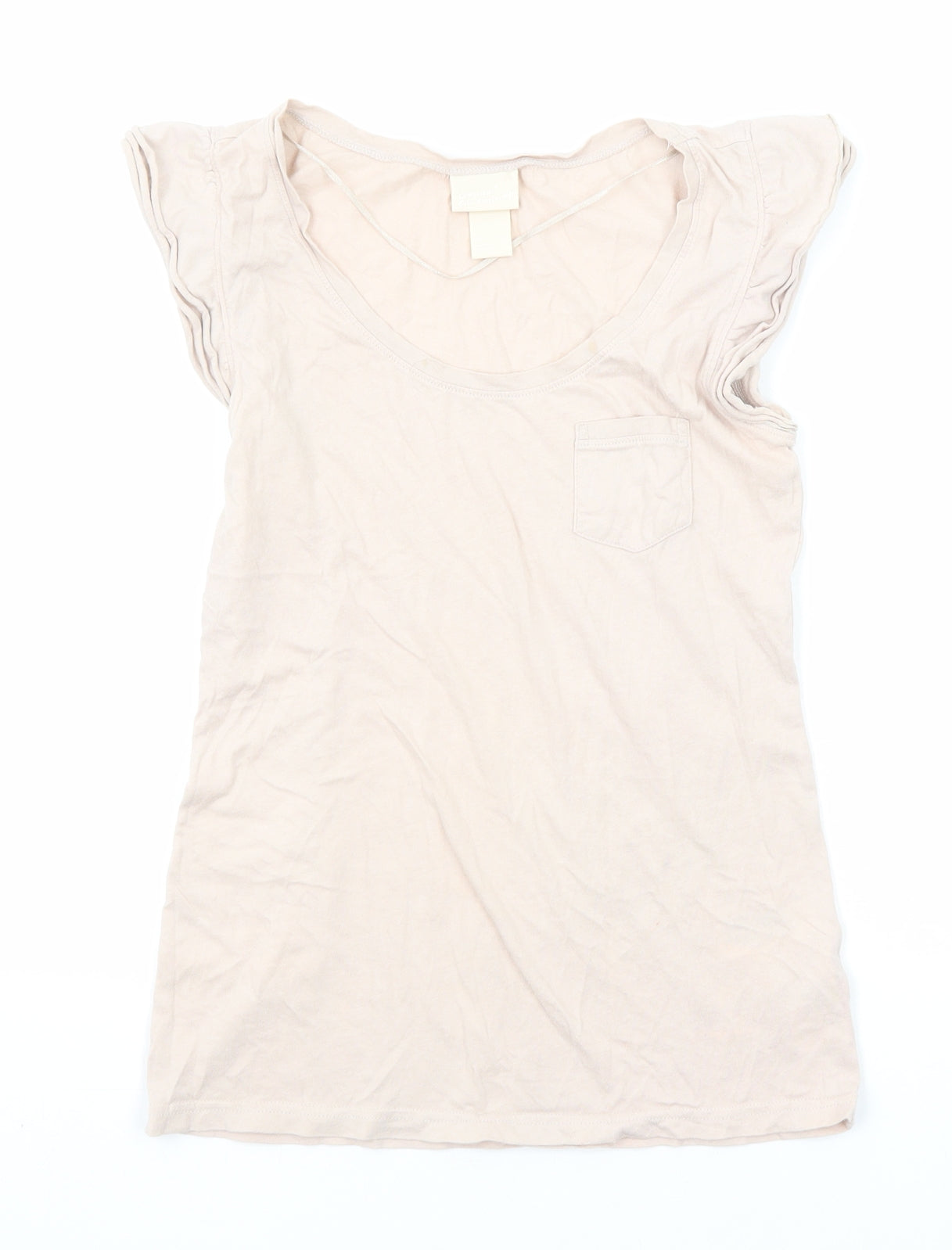 H&M Womens Pink Cotton Basic T-Shirt Size XS Scoop Neck