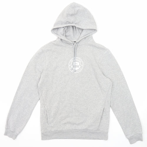 B&C Mens Grey Cotton Pullover Hoodie Size S