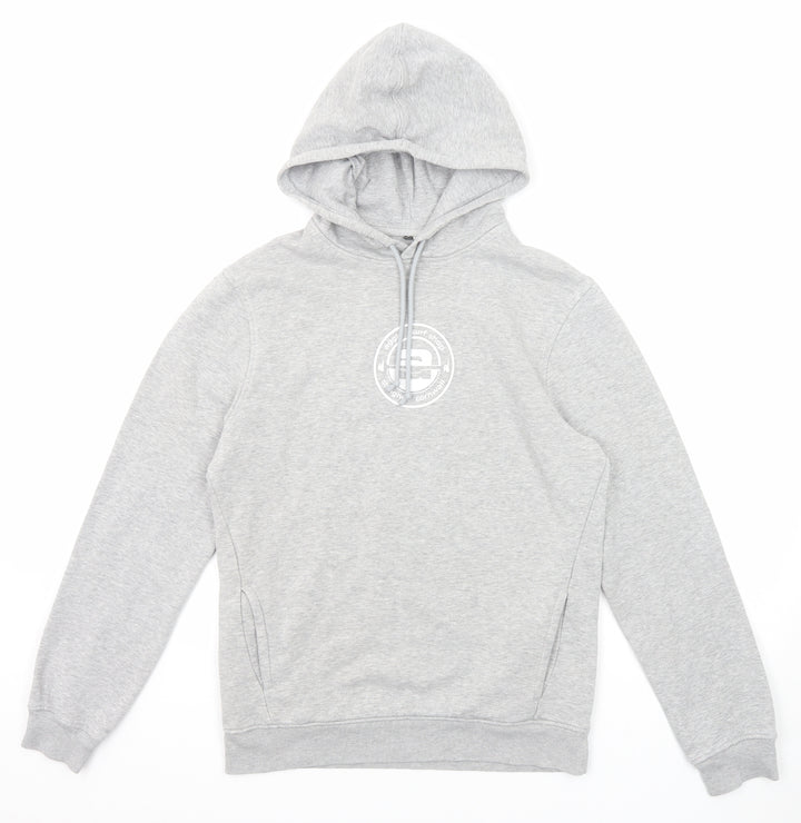 B&C Mens Grey Cotton Pullover Hoodie Size S