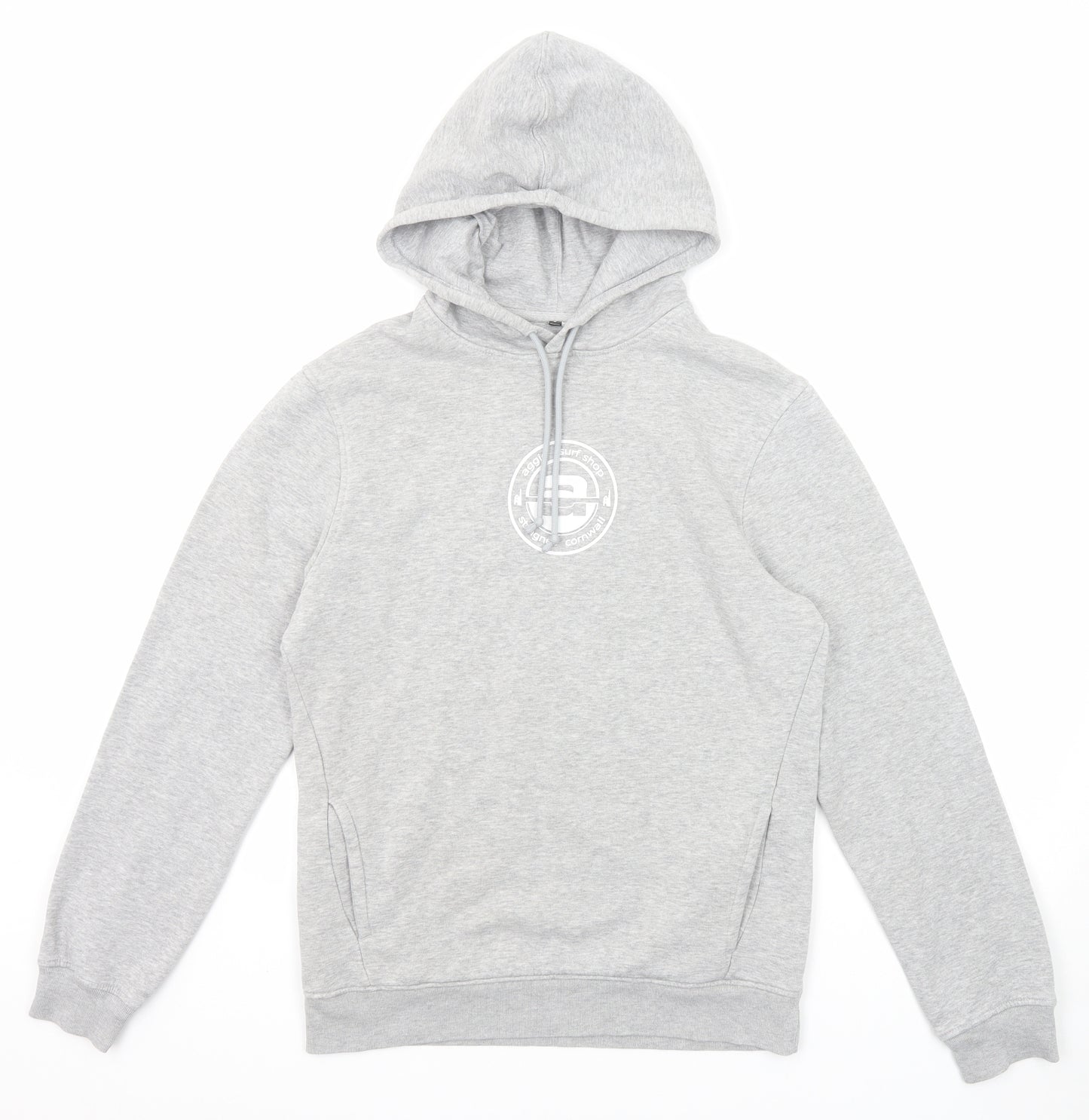 B&C Mens Grey Cotton Pullover Hoodie Size S