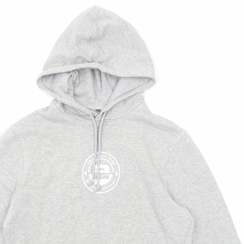 B&C Mens Grey Cotton Pullover Hoodie Size S