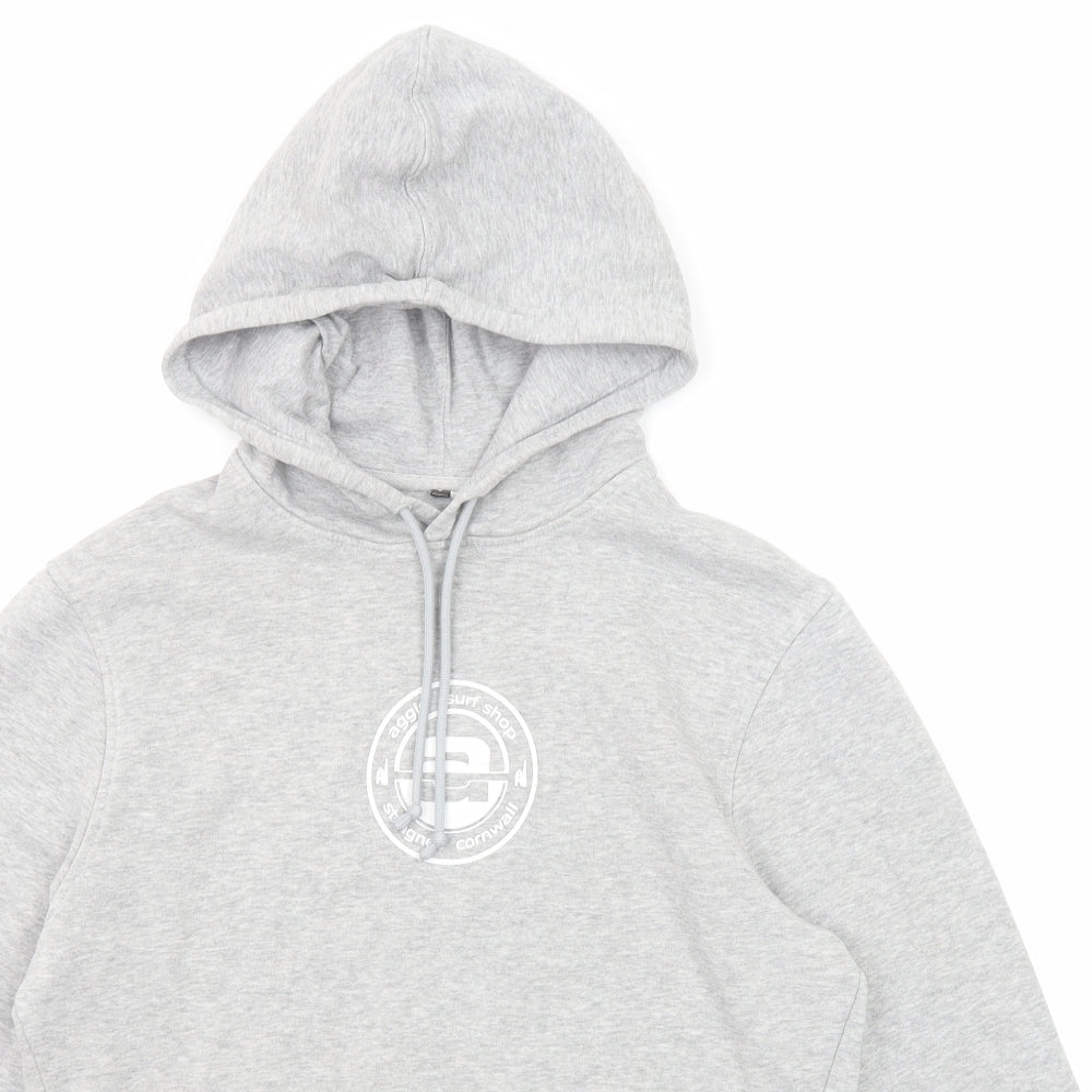 B&C Mens Grey Cotton Pullover Hoodie Size S