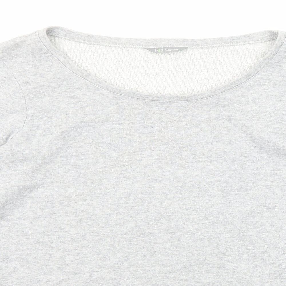 Marks and Spencer Womens Grey Cotton Pullover Sweatshirt Size 16 Pullover