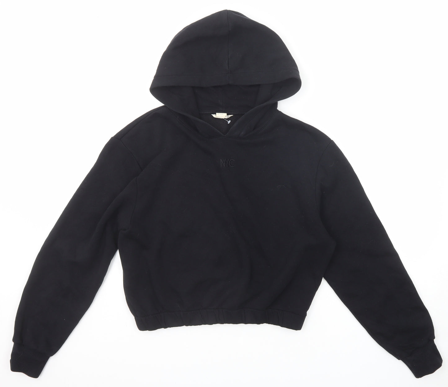 H&M Girls Black Cotton Pullover Hoodie Size 12-13 Years Pullover