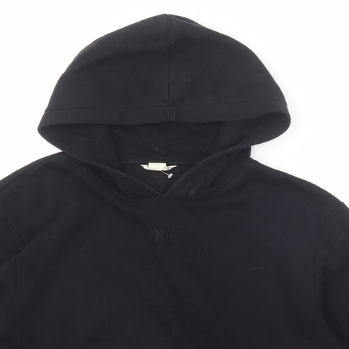 H&M Girls Black Cotton Pullover Hoodie Size 12-13 Years Pullover