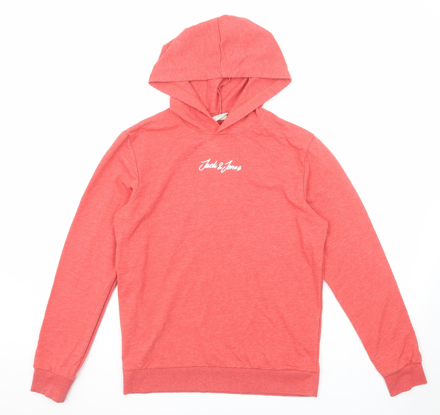 JACK & JONES Mens Red Polyester Pullover Hoodie Size M