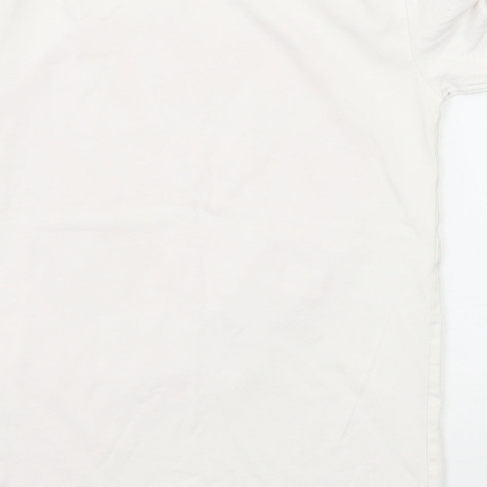 NEXT Girls White Cotton Basic T-Shirt Size 9 Years Round Neck Pullover - Smile Sparkle and Shine