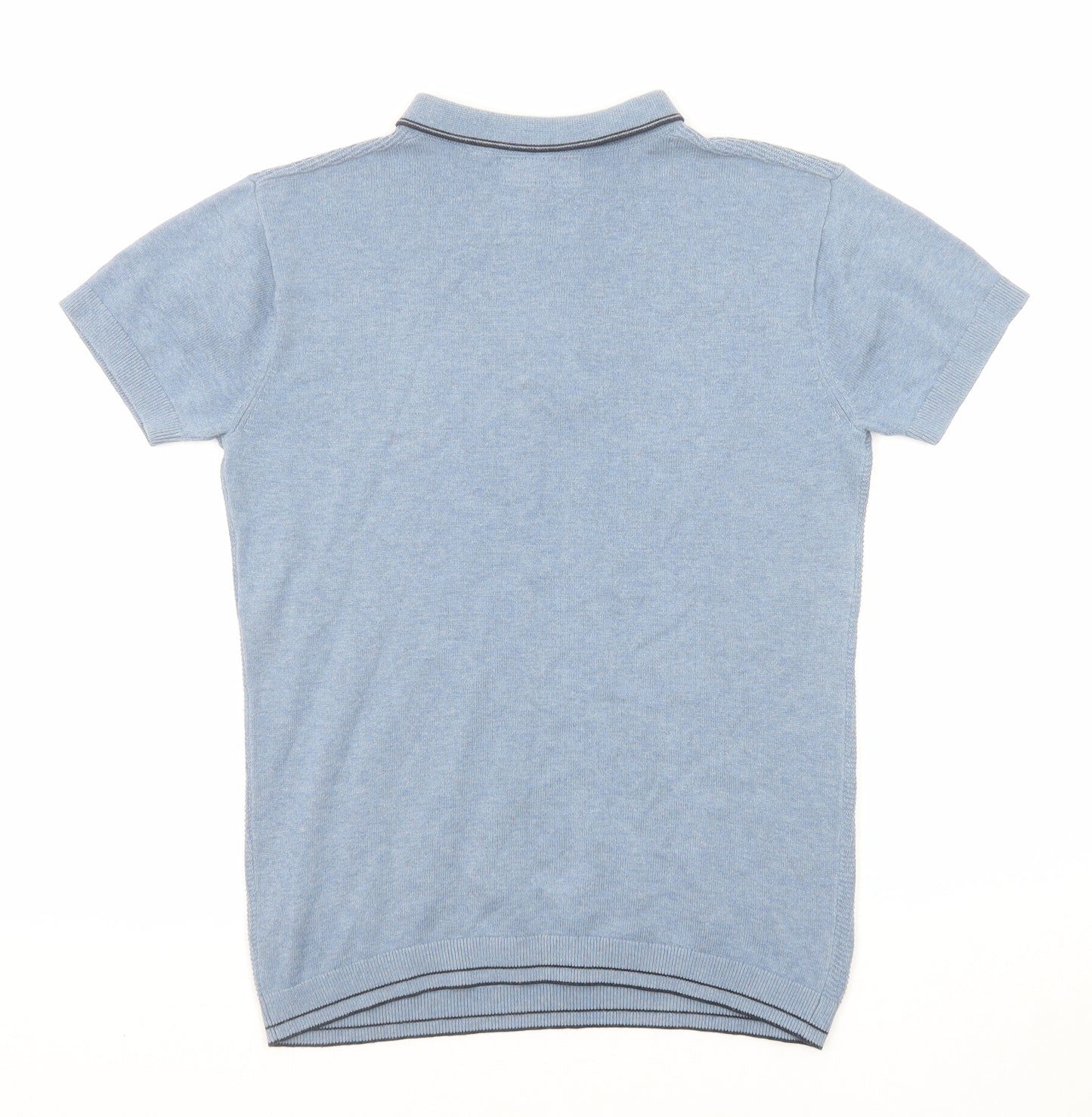 NEXT Boys Blue Cotton Basic Polo Size 12 Years Collared Button