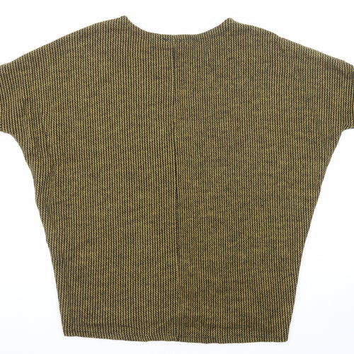Apricot Womens Yellow Round Neck Acrylic Pullover Jumper Size M