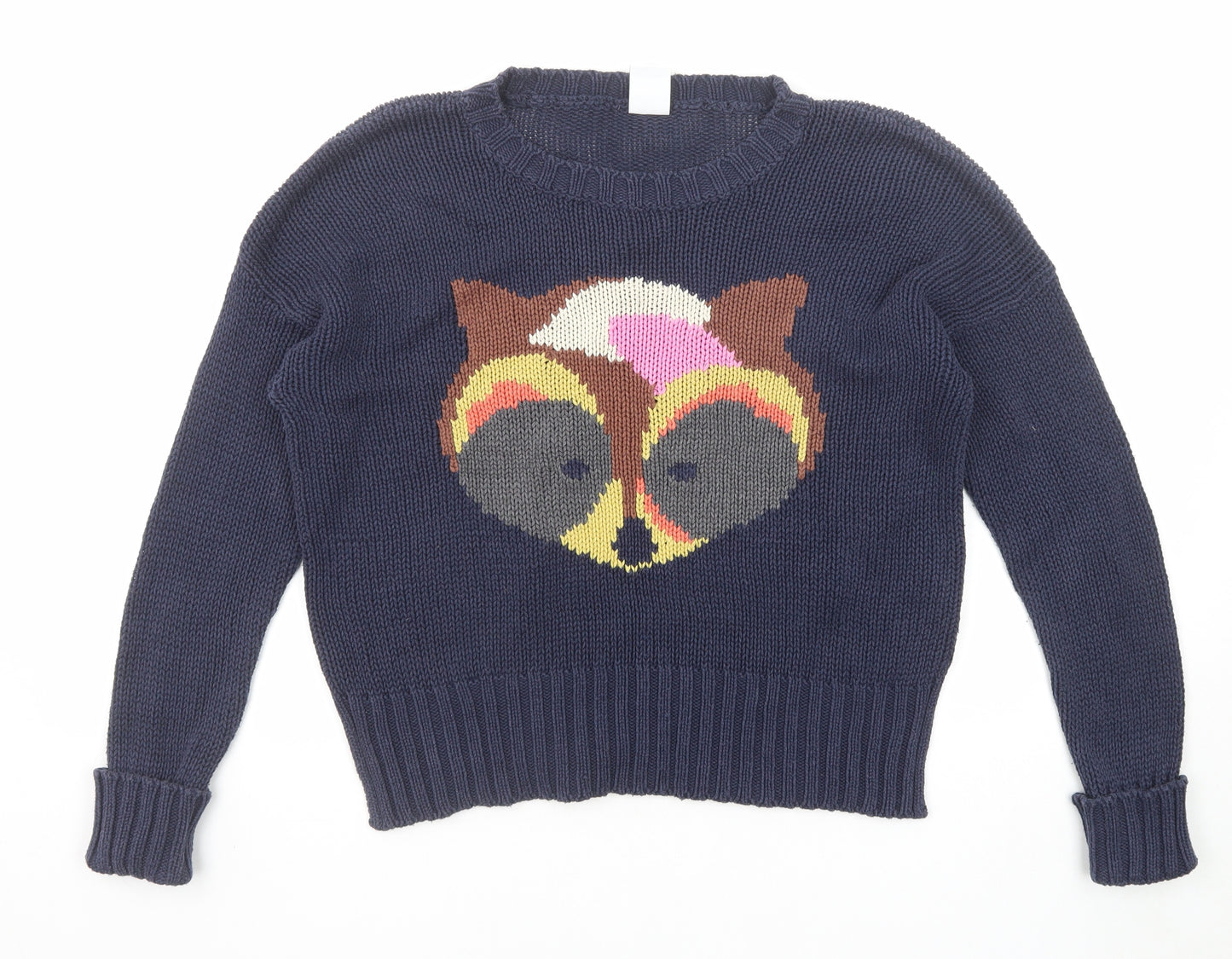 VERO MODA Womens Blue Round Neck Cotton Pullover Jumper Size S - Racoon