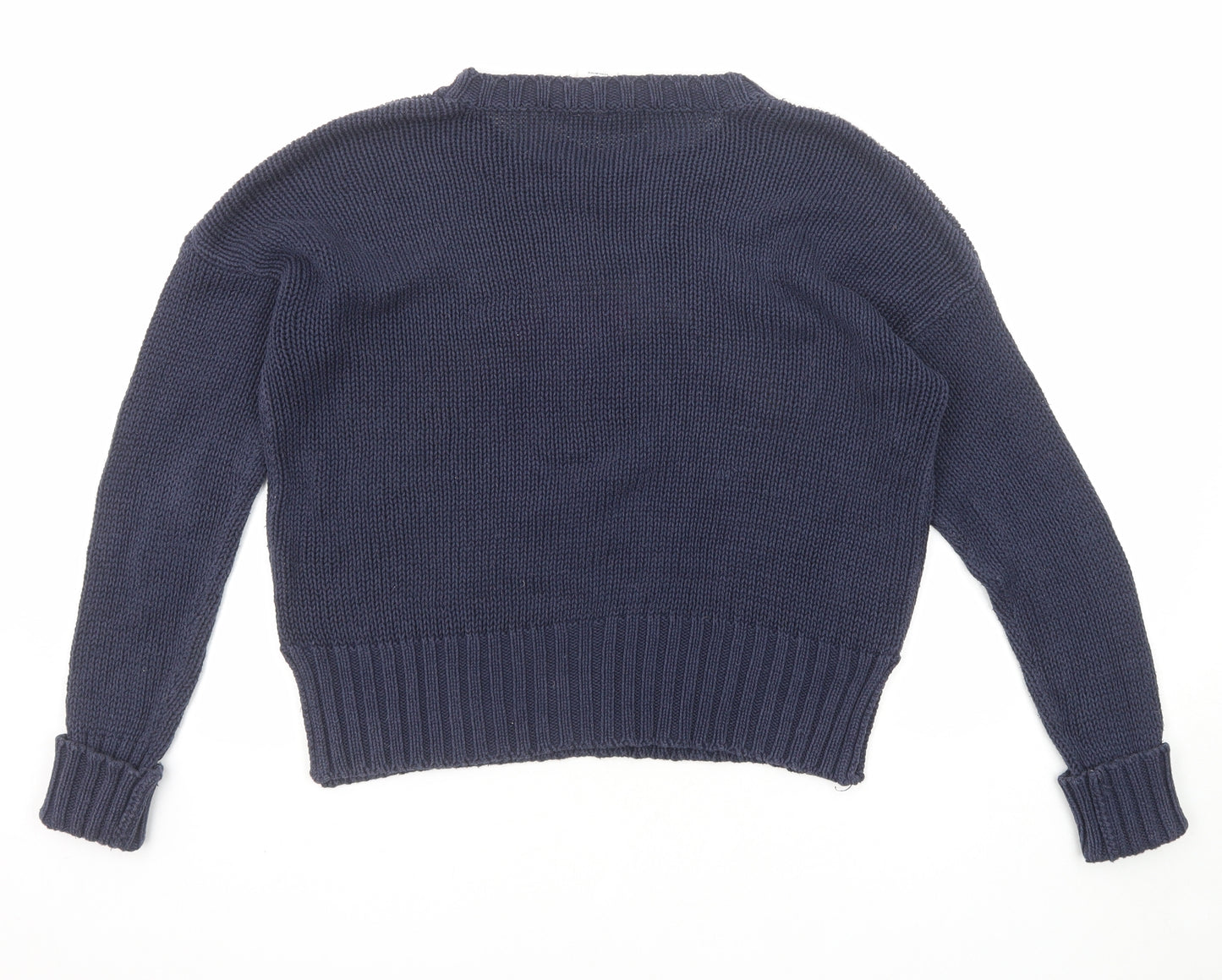 VERO MODA Womens Blue Round Neck Cotton Pullover Jumper Size S - Racoon