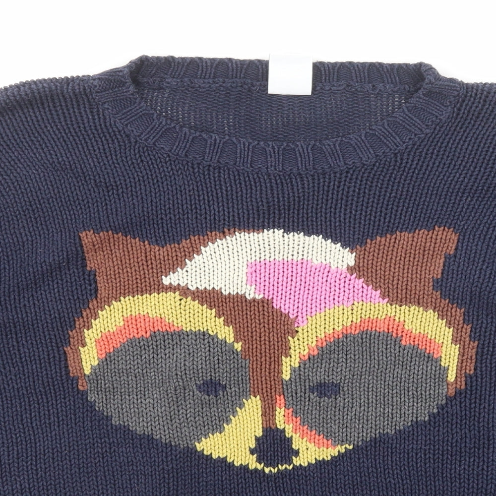 VERO MODA Womens Blue Round Neck Cotton Pullover Jumper Size S - Racoon
