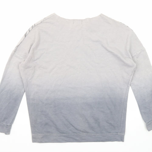 Topshop Womens Grey Cotton Pullover Sweatshirt Size 6 Pullover - Eagle